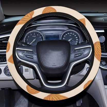 Almond Pattern Print Design 03 Steering Wheel Cover with Elastic Edge