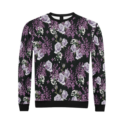 Lilac Pattern Print Design LI04 Men Long Sleeve Sweatshirt