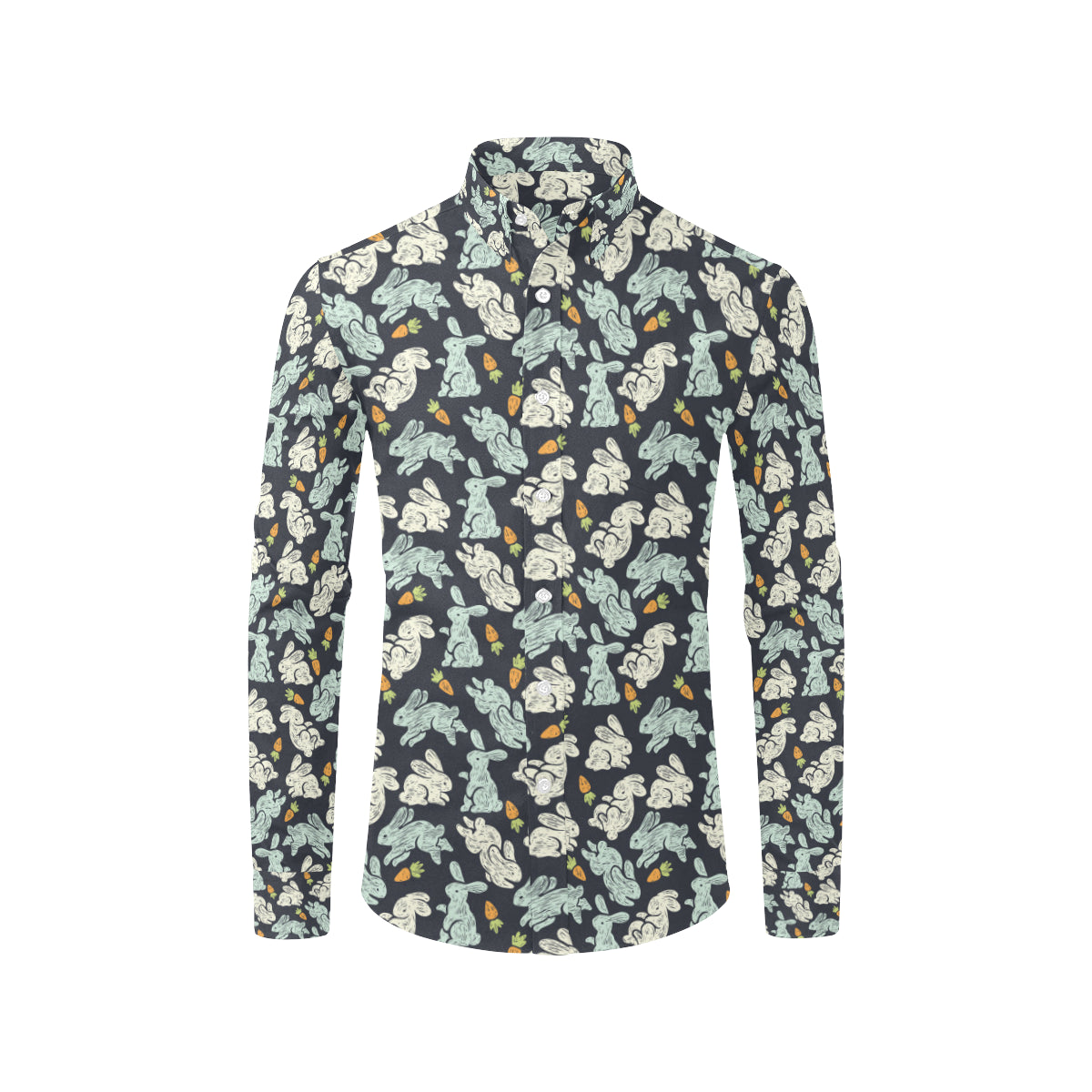 Bunny Pattern Print Design 04 Men's Long Sleeve Shirt