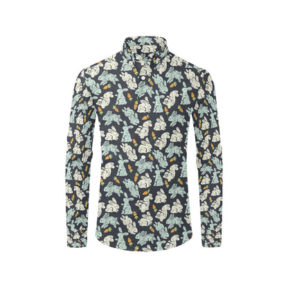 Bunny Pattern Print Design 04 Men's Long Sleeve Shirt