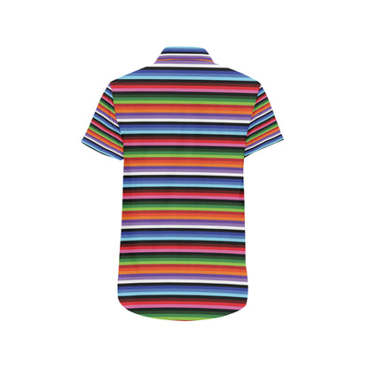 Serape Design Men's Short Sleeve Button Up Shirt