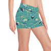 Sea Turtle Pattern Print Design T08 Yoga Shorts