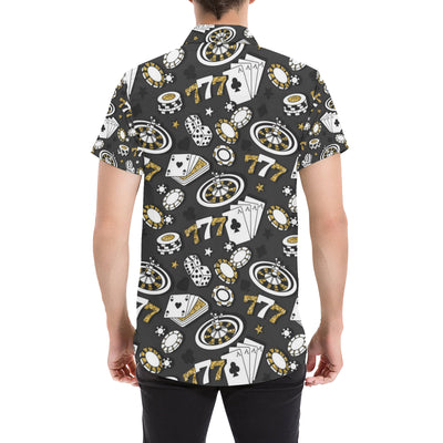 Casino Pattern Print Design 05 Men's Short Sleeve Button Up Shirt