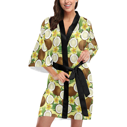 Coconut Pattern Print Design CN02 Women's Short Kimono