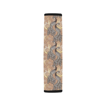 Peacock Pattern Print Design A05 Car Seat Belt Cover