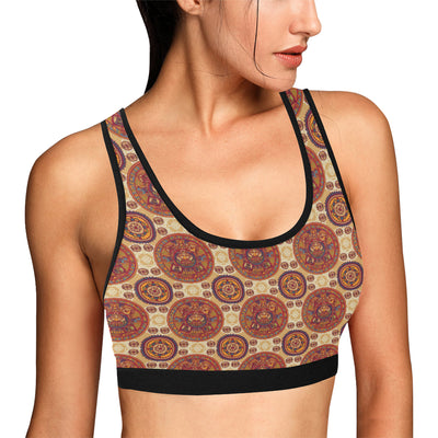 Calendar Aztec Pattern Print Design 01 Sports Bra