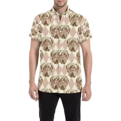 Mastiffs Pattern Print Design 01 Men's Short Sleeve Button Up Shirt