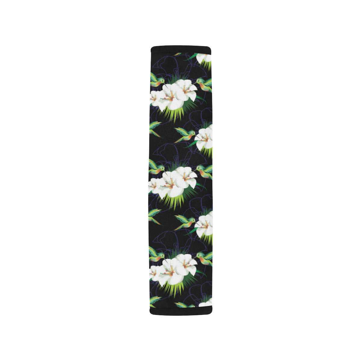 Hummingbird with Flower Pattern Print Design 03 Car Seat Belt Cover