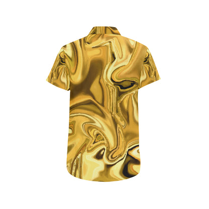 Liquid Pattern Print Design 03 Men's Short Sleeve Button Up Shirt