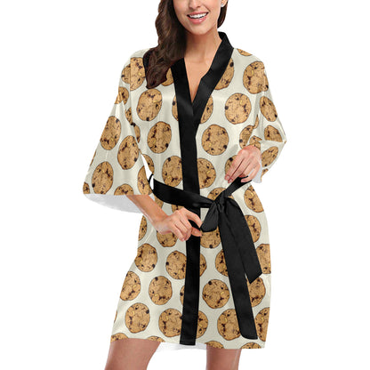 Cookie Pattern Print Design 05 Women's Short Kimono