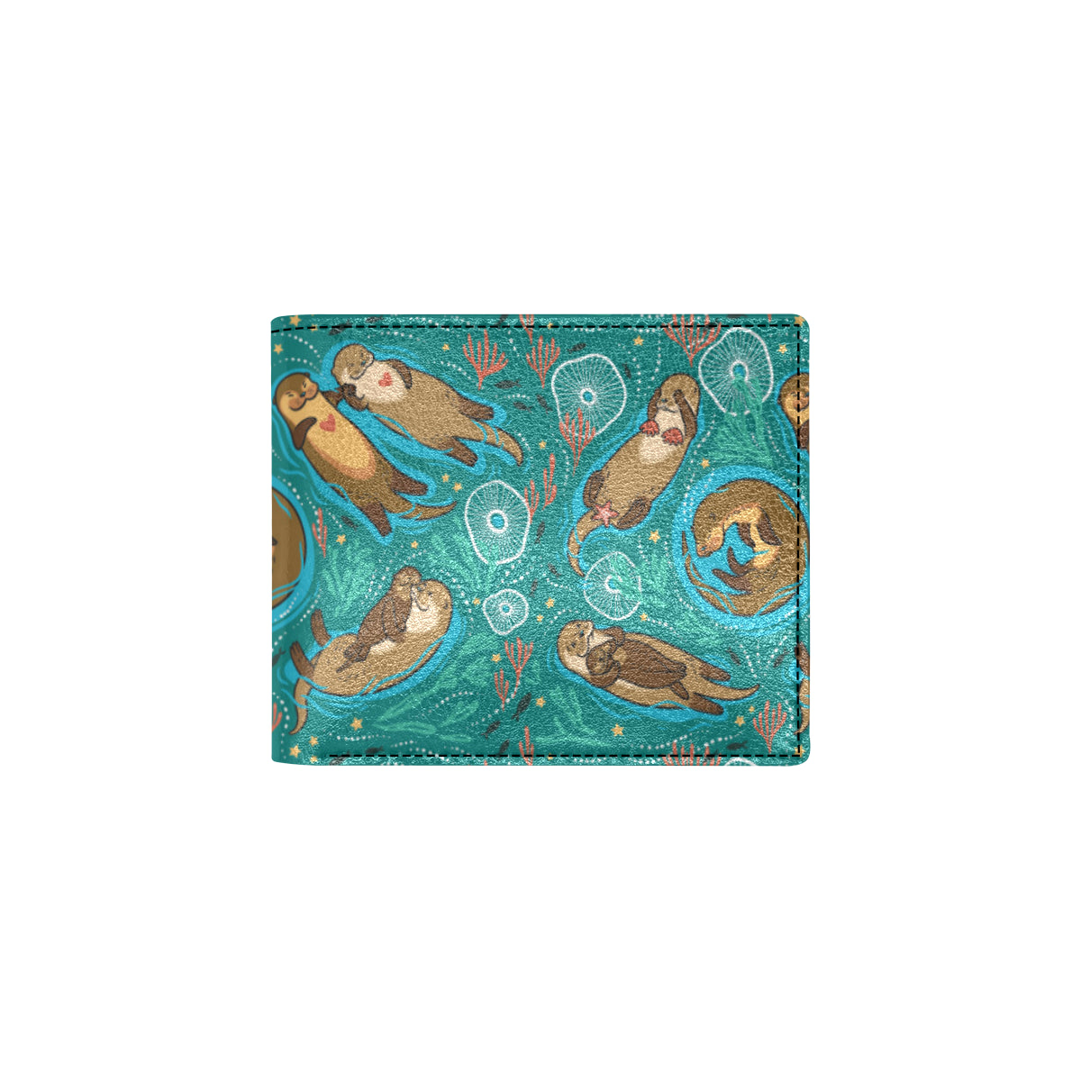 Sea Otter Pattern Print Design 01 Men's ID Card Wallet