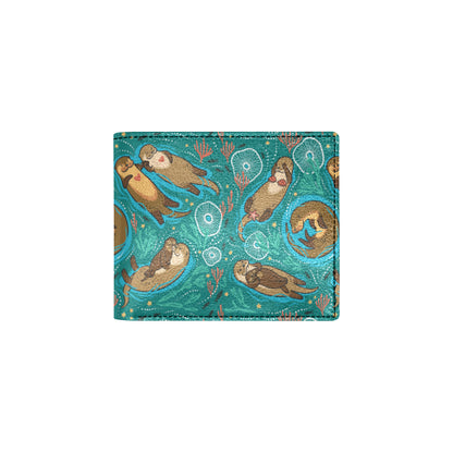 Sea Otter Pattern Print Design 01 Men's ID Card Wallet