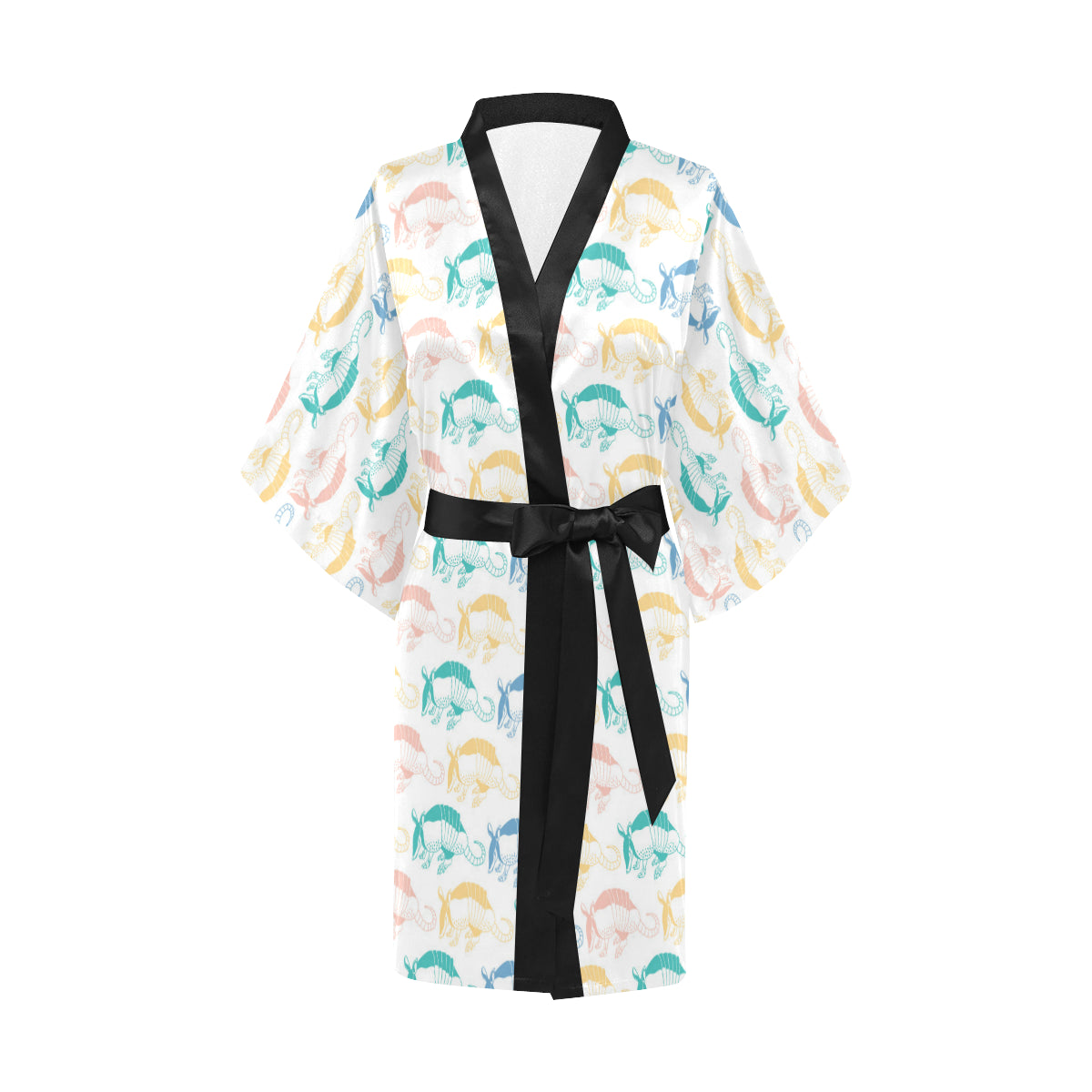 Armadillo Pattern Print Design 05 Women's Short Kimono