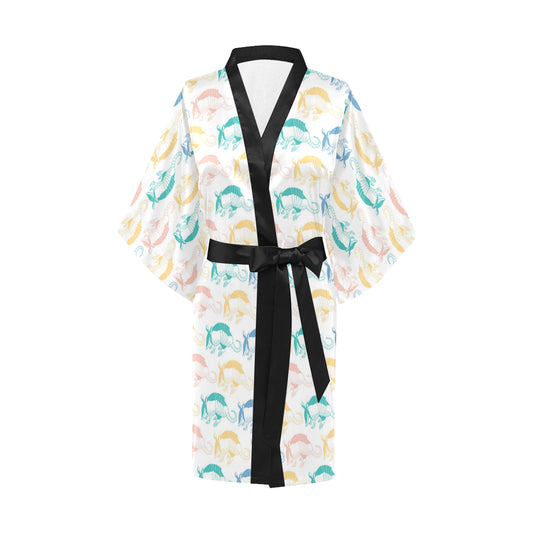 Armadillo Pattern Print Design 05 Women's Short Kimono