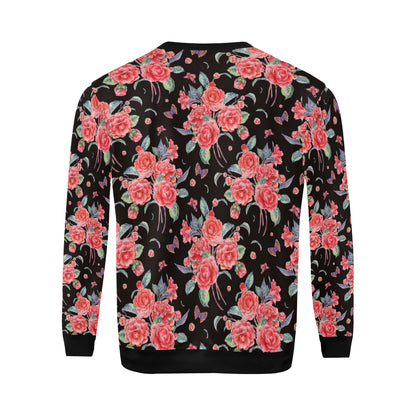 Camellia Pattern Print Design CM03 Men Long Sleeve Sweatshirt