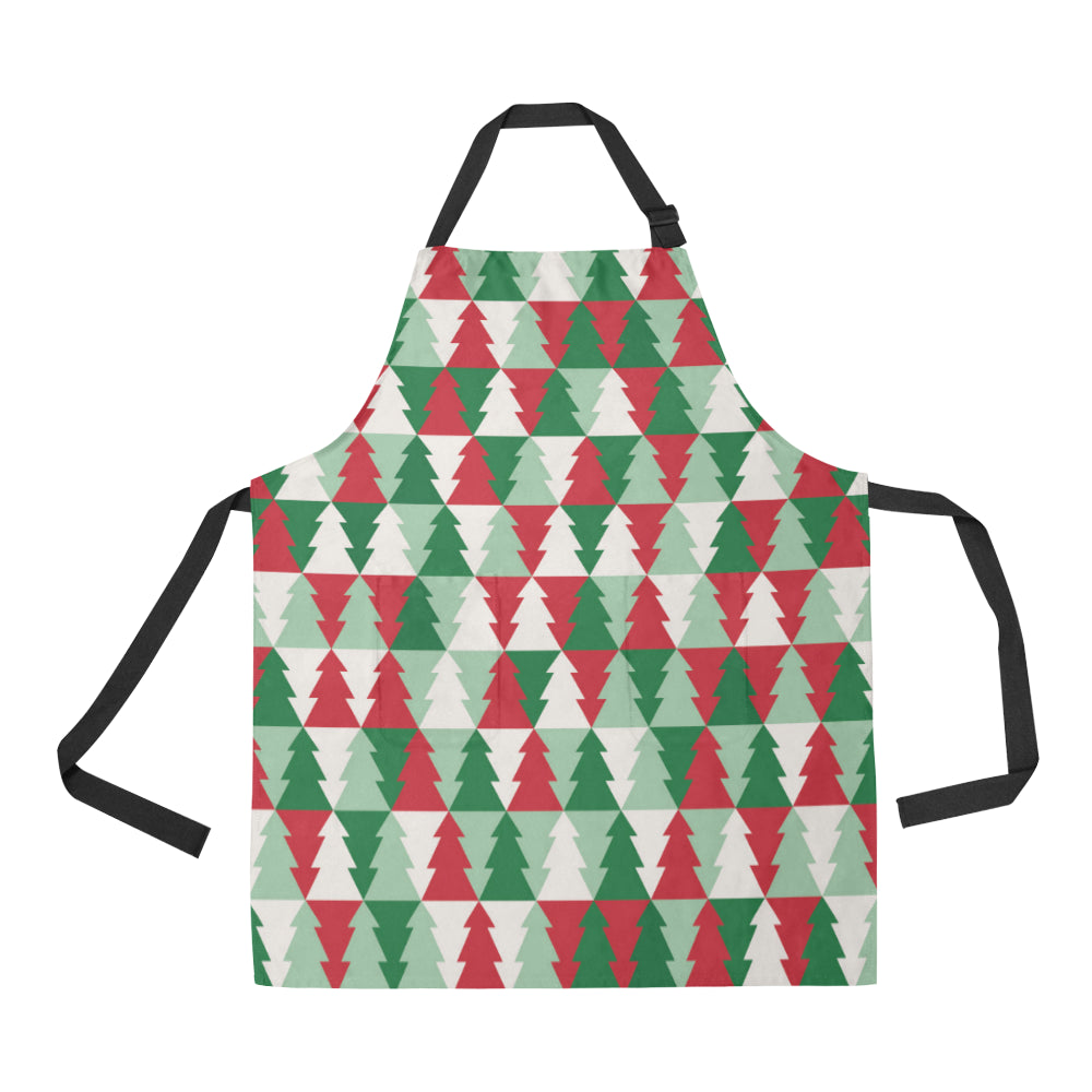Christmas Tree Pattern Print Design 01 Apron with Pocket