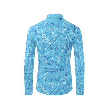Math Pattern Print Design 02 Men's Long Sleeve Shirt