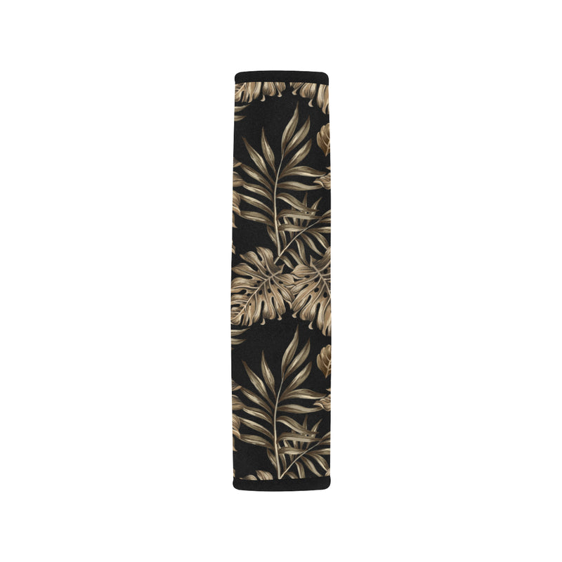 Brown Tropical Palm Leaves Car Seat Belt Cover