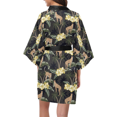 Cheetah Pattern Print Design 04 Women's Short Kimono