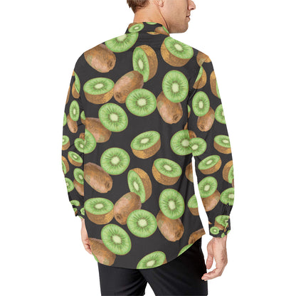 Kiwi Pattern Print Design KW03 Men's Long Sleeve Shirt