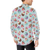 Cupcakes Fancy Heart Print Pattern Men's Long Sleeve Shirt