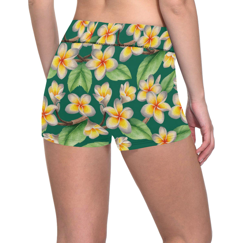 Plumeria Pattern Print Design PM07 Yoga Shorts