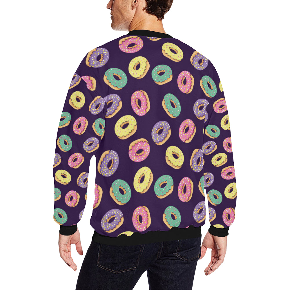 Donut Pattern Print Design DN08 Men Long Sleeve Sweatshirt