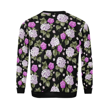 Hydrangea Pattern Print Design HD011 Men Long Sleeve Sweatshirt