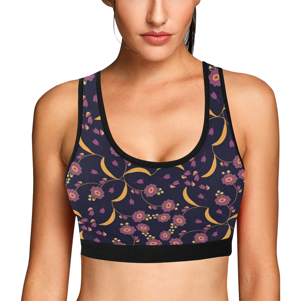 Anemone Pattern Print Design AM012 Sports Bra