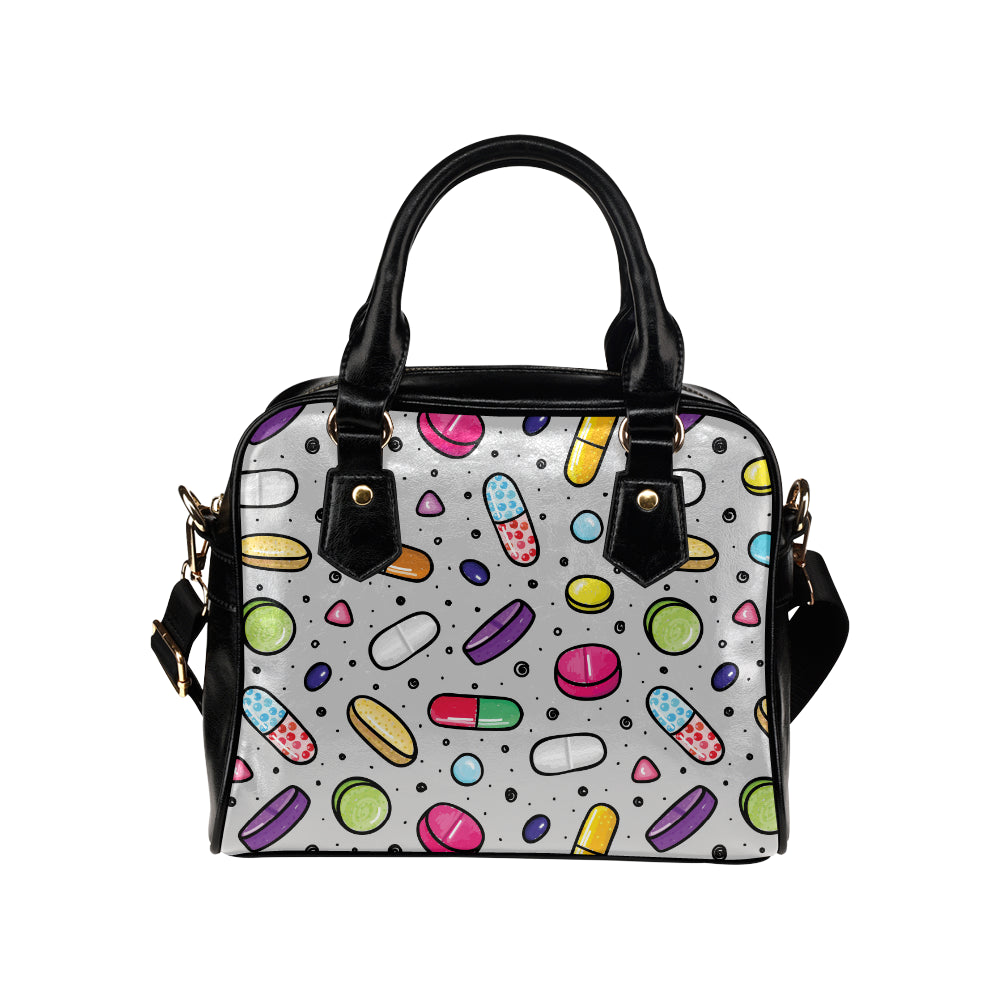 Pill Pattern Print Design A04 Shoulder Handbag