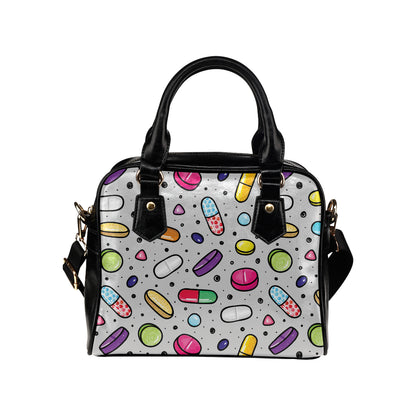 Pill Pattern Print Design A04 Shoulder Handbag