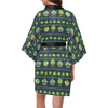 Cactus Pattern Print Design 07 Women's Short Kimono