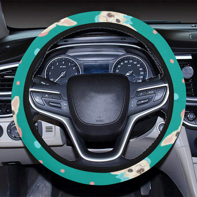 Chihuahua Polka Dot Pattern Steering Wheel Cover with Elastic Edge