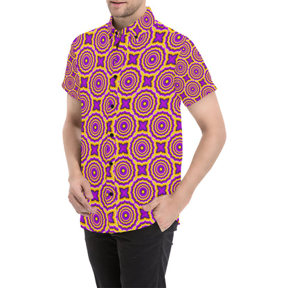 Optical illusion Expansion Men's Short Sleeve Button Up Shirt