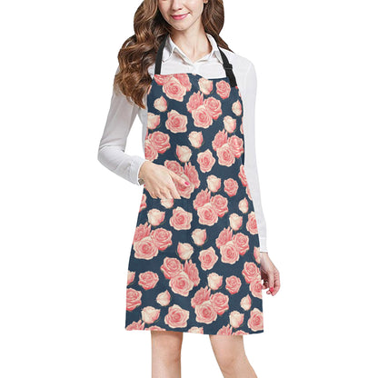 Rose Pattern Print Design A03 Apron with Pocket