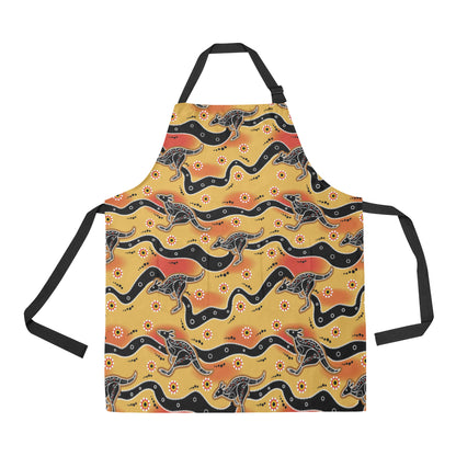 Kangaroos Aboriginal  Pattern Print Design 06 Apron with Pocket