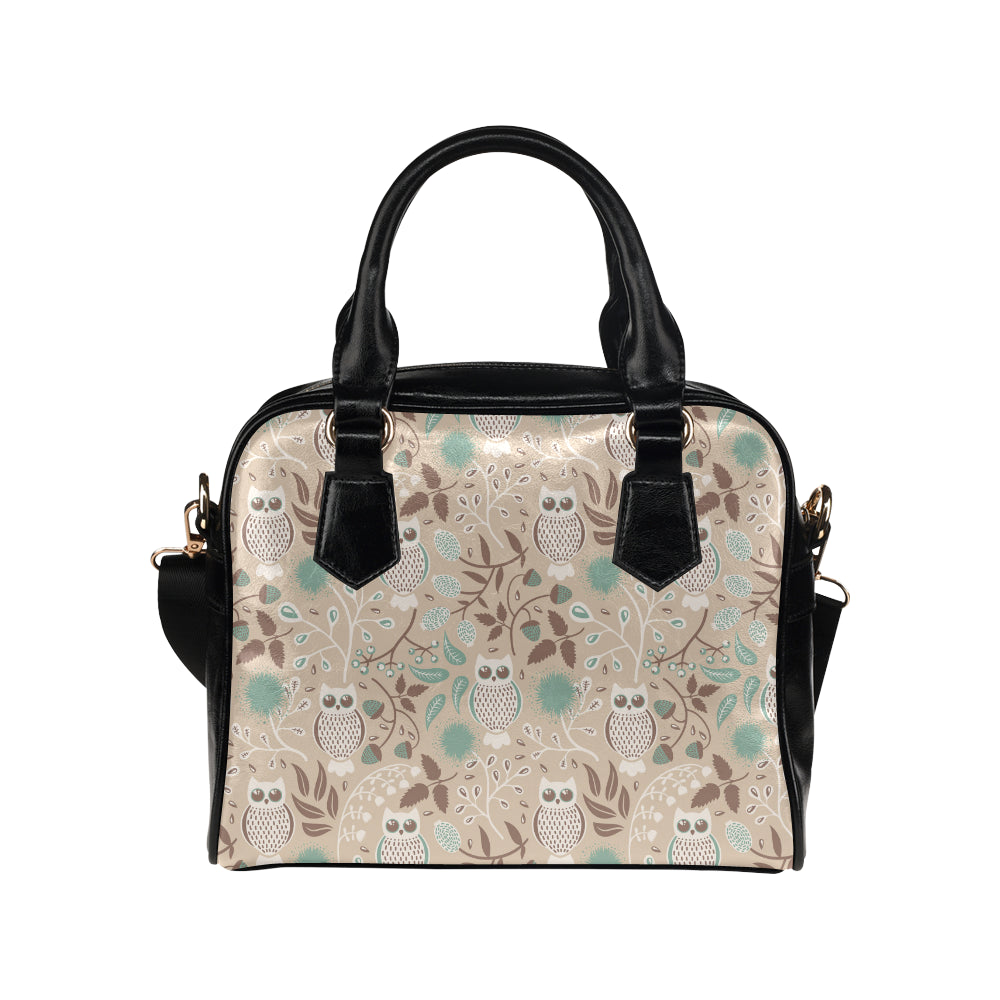 Owl Pattern Print Design A02 Shoulder Handbag