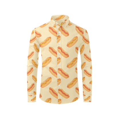 Hot Dog Pattern Print Design 05 Men's Long Sleeve Shirt