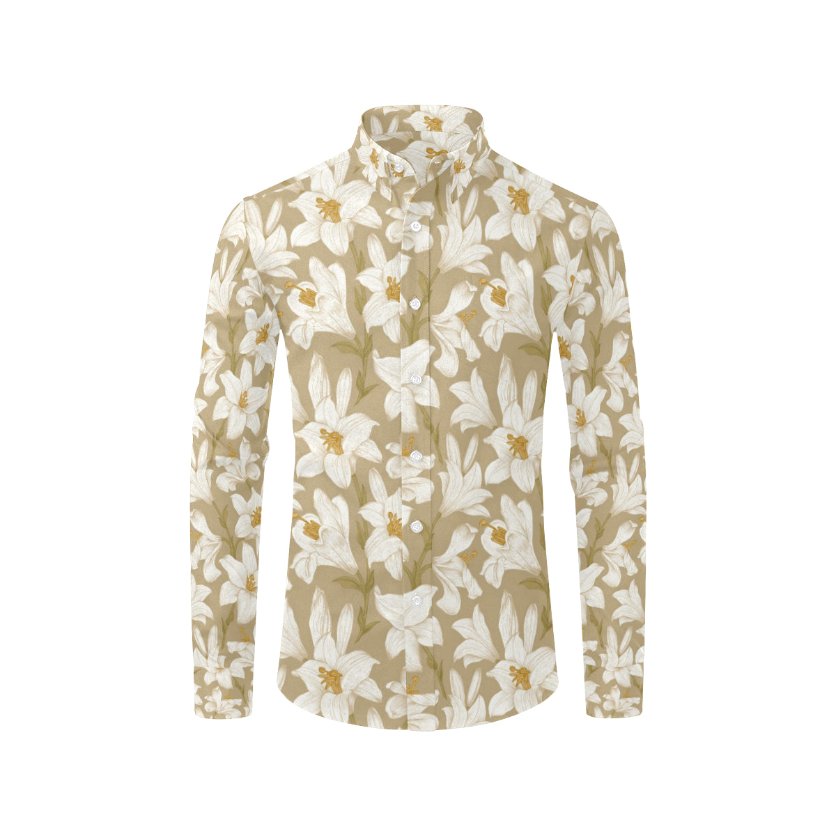 Lily Pattern Print Design LY07 Men's Long Sleeve Shirt