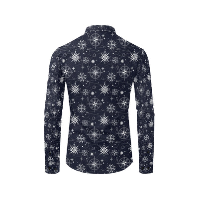 Nautical Sky Design Themed Print Men's Long Sleeve Shirt