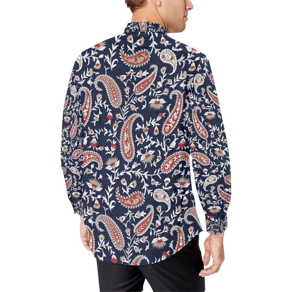 Paisley Pattern Print Design A05 Men's Long Sleeve Shirt