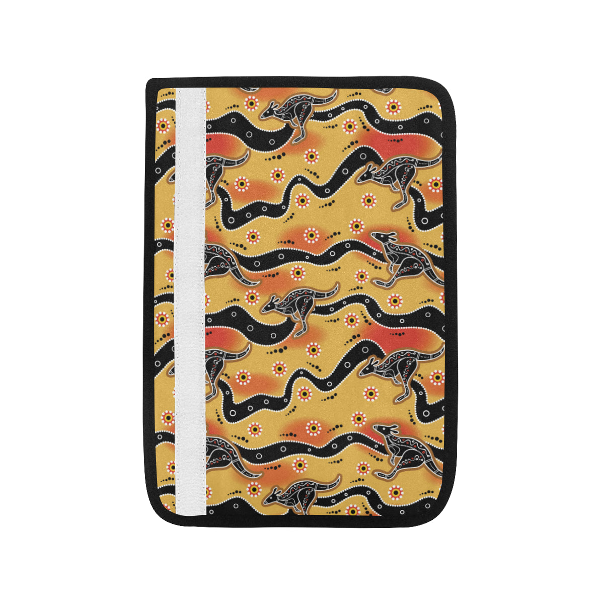 Kangaroos Aboriginal  Pattern Print Design 06 Car Seat Belt Cover