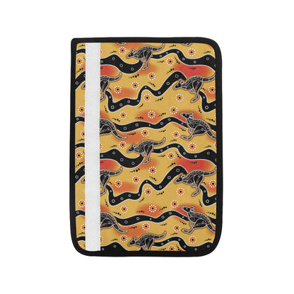 Kangaroos Aboriginal  Pattern Print Design 06 Car Seat Belt Cover
