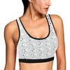 Bull Terrier hand draw Print Pattern Sports Bra