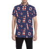 Nautical Pattern Print Design A03 Men's Short Sleeve Button Up Shirt