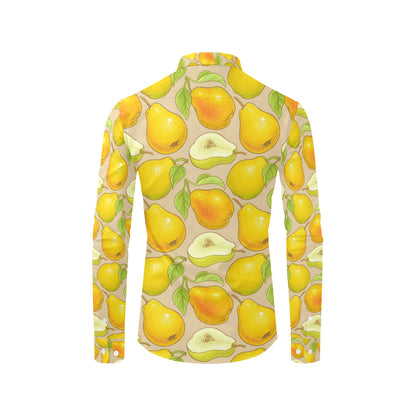 Pear Pattern Print Design PE05 Men's Long Sleeve Shirt