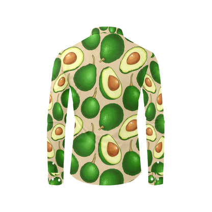 Avocado Pattern Print Design AC010 Men's Long Sleeve Shirt