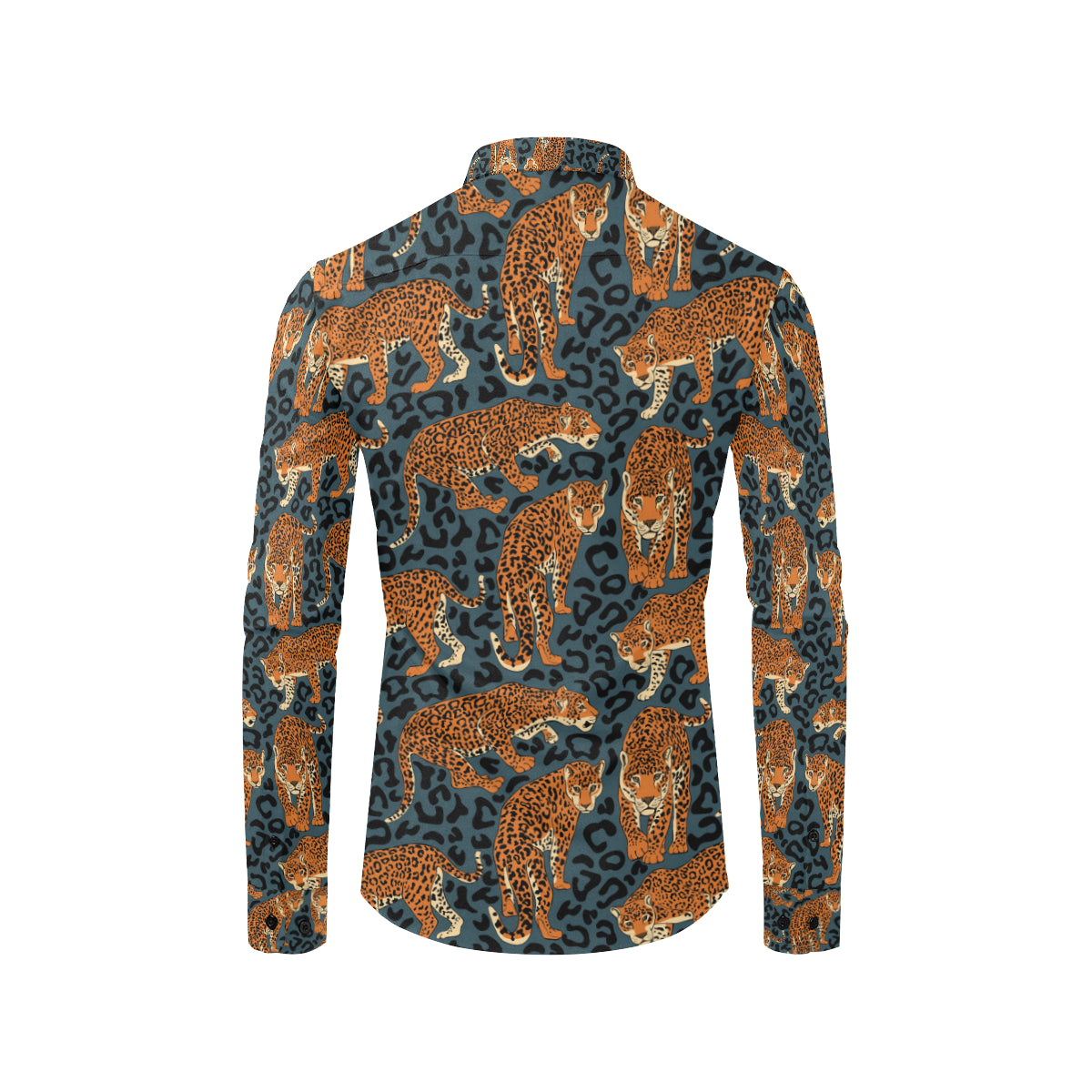 Jaguar Pattern Print Design 04 Men's Long Sleeve Shirt