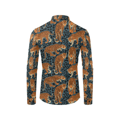 Jaguar Pattern Print Design 04 Men's Long Sleeve Shirt