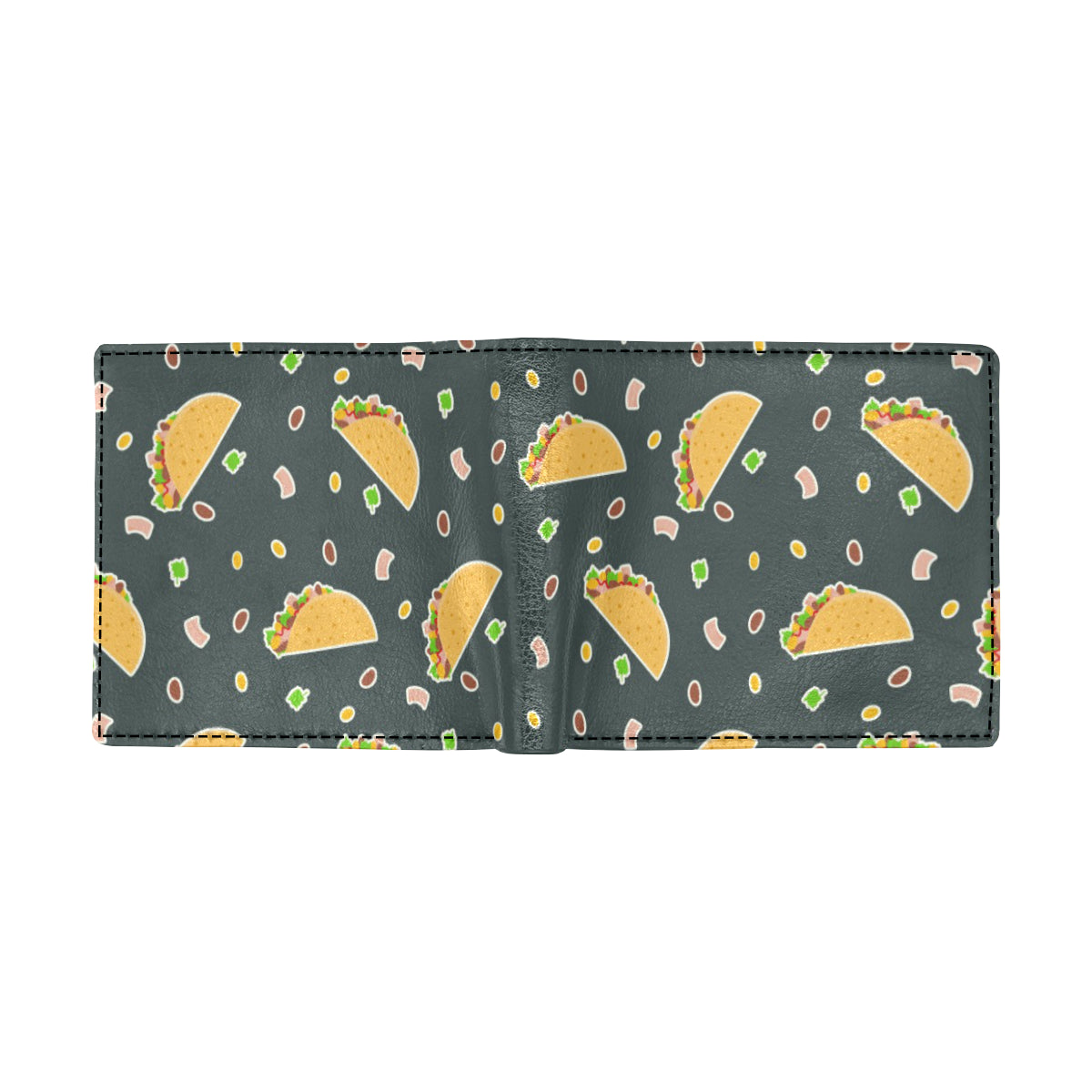 Taco Pattern Print Design TC02 Men's ID Card Wallet